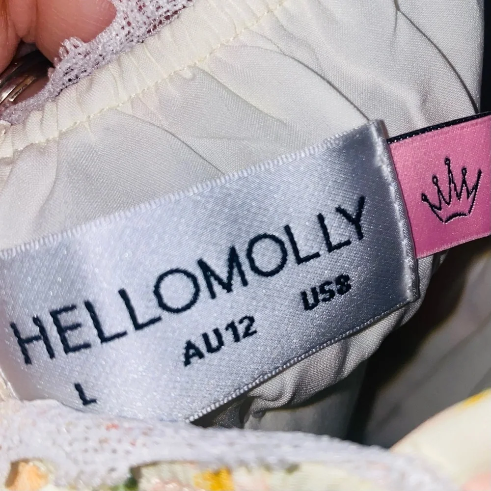 Hello Molly Floral Dress with Lace Underlay (NWT) Size L - Picture 8 of 9